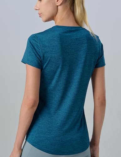 Image of 5 Pack Women's Quick Dry Short Sleeve T Shirts, Athletic Workout Tee Tops for Gym Yoga Running
