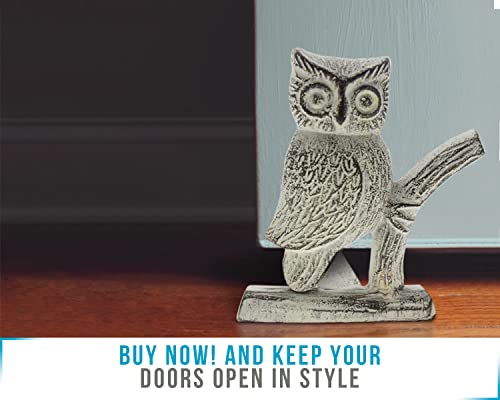 Comfify CM201536-WHITE Cast Iron Owl Door Stop thumb #4