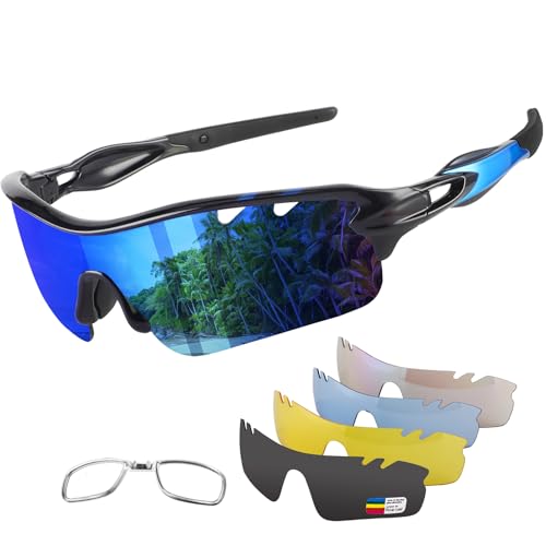 Image of BangLong Polarized UV400 Sports Sunglasses with 5 Lenses for Men Women