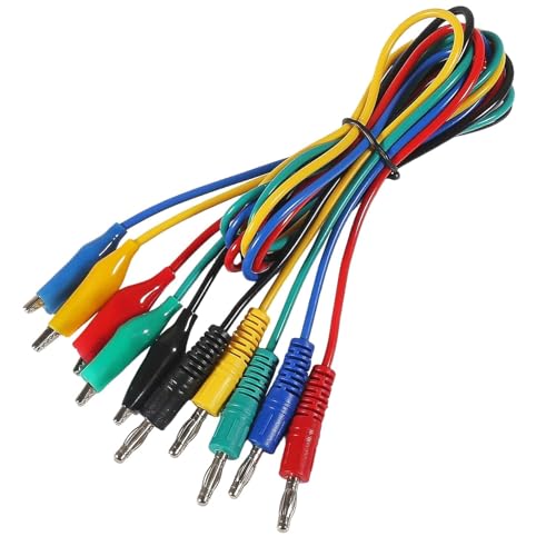 Image of 5PCS Banana Plug to Alligator Clip Test Leads 4mm Banana Plug Crocodile Clips Soft Flexible Cable for Electrical Test 1m /39.37inch