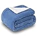 SOCHOW Sherpa Plaid Couverture Polaire Bleu Ardoise 220 x 240 cm, Couverture Double Face Super Douce Luxurieuse Couverture en Peluche