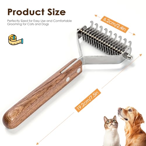 Unterfellbürste für Hunde, Katzen - Hundebürste & Katzenbürste für Langhaar - Coat King der Trimmstriegel Haustier-Unterfellpflege-Kamm für Hunde, zum Fellpflegen und Fellpflege(DUAL)
