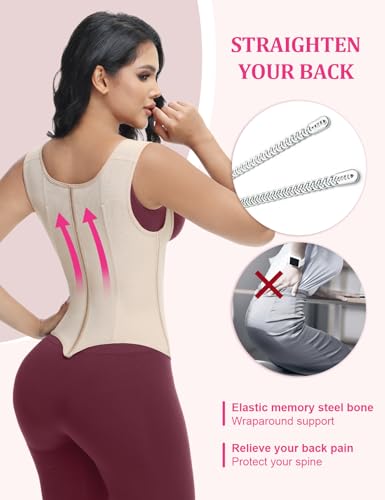 Image of SHAPSHE Waist Trainer for Women, Tummy Control Sports Girdle, Workout Body Shaper with Adjustable Shoulder Strap