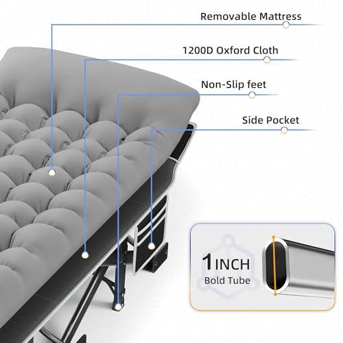 image for HABUTWAY Camping Cot with Mattress, 32