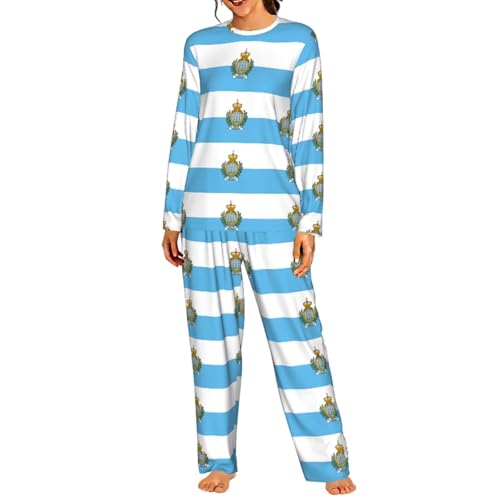 Pyjama Saint-Marin femme ensemble manches longues confortable