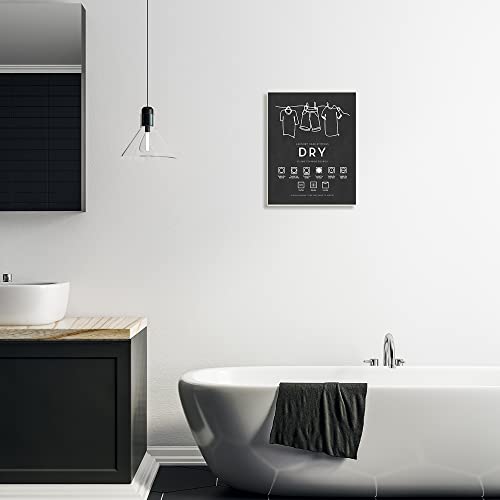 Image of Stupell Industries Drying Procedure Guide Helpful Laundry Symbol Chart, Design by Lettered and Lined 13 x 19 | Stupell Industries . By Lettered and Lined . Ready to hang . Clean diagram style for bath and laundry rooms . Made in USA