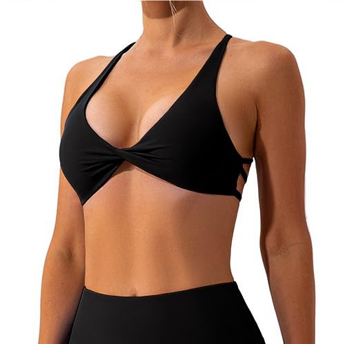 Vertvie Sport BH Damen Rückenfrei Tiefe V Ausschnitt Sexy Yoga Bra...