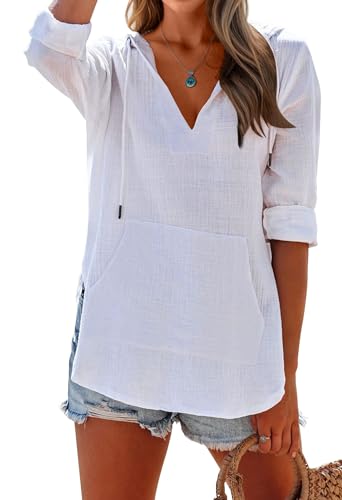 Camisa de playa para mujer transpirable de manga larga con capucha 3