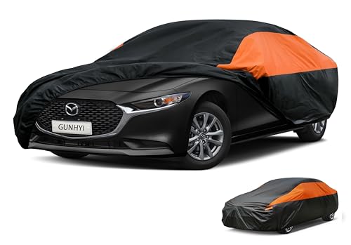 Image of GUNHYI Mazda Car Cover Custom Fit Mazda 3 Sedan Waterproof All Weather for Automobiles, Lightweight Full Exterior Cover Outdoor Sun UV Rain Dust Snow Wind Protection.