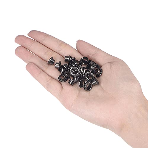 Uxcell Grommets Eyelets With Washers Kit, 10.5 X 6 X 5Mm Copper Grommet Chrome Plated For Diy Or Craft Projects Black 100 Set #TOP4