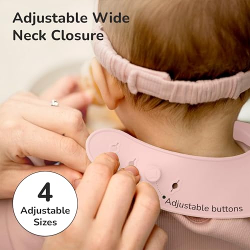 Image of R for Rabbit Safari Silicone Bib for Baby Food Feeding BPA Free, Adjustable Straps Waterproof Built-in Food Pocket Mess Free Ideal for Babies 6 to 36 Months