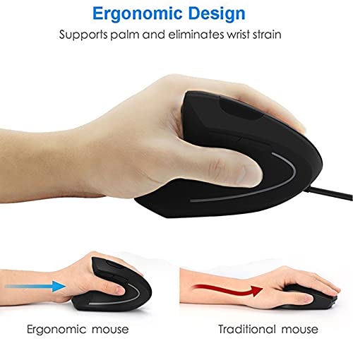 Mouse Wireless Mouse ergonomico con cavo, mouse