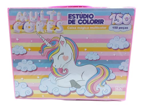 Estojo Completo De Pintura Infantil Com 150 Peças + 30 Desenhos Kit Escolar Maleta Presente Criança Desenhar Pintar Giz de Cera Tinta Lápis de Cor Para Menina Rosa Feminino