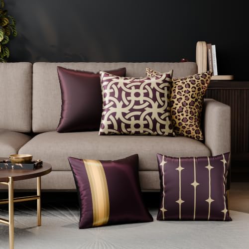Image of Stoa Paris Cushion Cover Set of 5, Home Decor for Sofa, Bed & Living Room, Digital Printed Cushion Cover 16 Inch x 16 Inch, Soft Touch Finish, Hidden Zip Closure, Charlotte's Relic - Charlotte