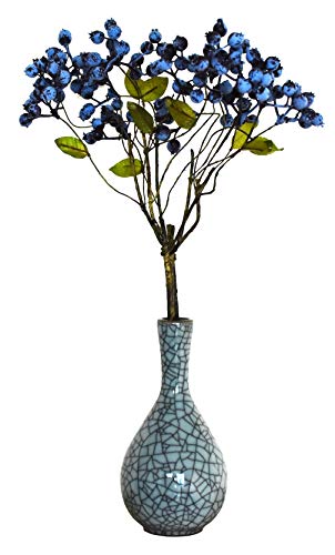 Ramos de frutas azuis artificiais INMING 45,72 cm Frutas Frutas Falso Bagas Azul Decorativo para Cas