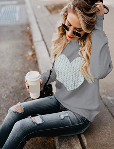 Alsol Lamesa Sweaters for Women Long Sleeve Heart Sweaters Soft Womens Sweaters Crewneck Pullover Sweaters for Women - Image 4