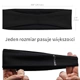 Zestaw 2 sztuk Opaski Sportowe dla Kobiet i Mężczyzn, Opaski przeciwpotowe, Miękkie i Elastyczne, Antypoślizgowe do Biegania, Siłowni, Jogi, Roweru, Koszykówki (Czarne+Czarne)