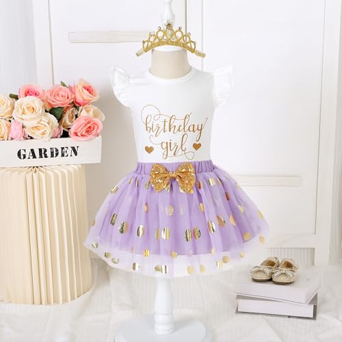 Image of LYSMuch Girls Birthday Outfit Birthday Girls Shirt Princess Tutu Tulle Skirt