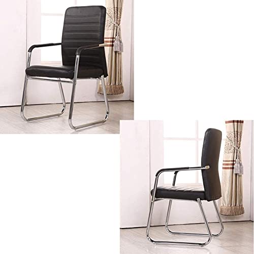 Chaise de bureau ergonomique noire en cuir PU LiChA pour ordinateur et conférence