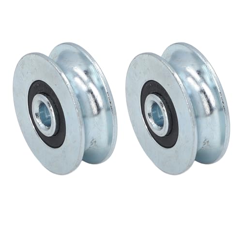 2 Pcs Roue de Poulie Type U en Acier Allié 40mm avec Roulement à Billes pour Portail Coulissant Fenêtre et Systèmes de Guidage