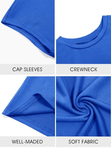 Image of Imily Bela Girls Short Sleeve T Shirts Crew Neck Cap Sleeve Tank Tops Casual Loose Summer Shirt Kids 5-14 Years