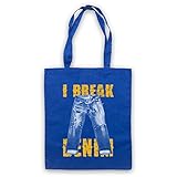 Inoffizielle Waren. I Break Denim Jeans Slogan Umhangetaschen, Blau