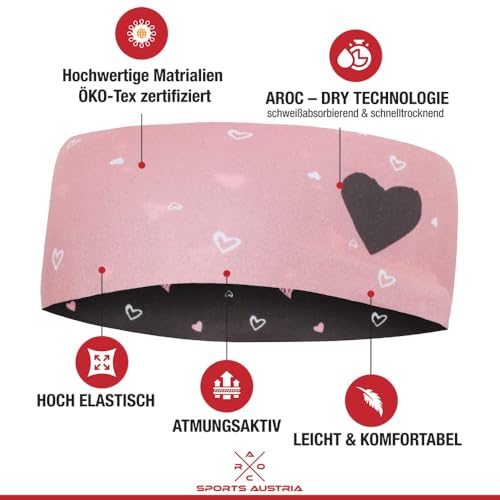 Kinder Stirnband Frühling – Dünnes elastisches Sportstirnband – Ideal unter Fahrradhelm – Für Jungen & Mädchen – Österreichische Marke