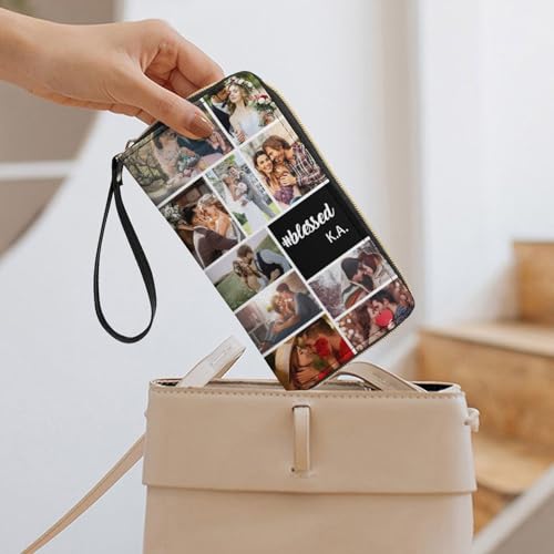 Personalized Couple Photo Wallet Custom Text & 1-12 Photo Women Leather Wallet Romantic Gift For Wife Girlfriend Valentine's Day Anniversary Birthday (style 3)3