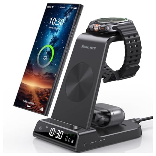 Wireless Charger for Samsung Charging Station, 3 in 1 Android Phone Trio Multiple Devices Charger for Samsung S23 Ultra/Galaxy S22 Ultra/S21/Z Flip/Fold 4/Buds, Charger for Galaxy Watch 5 Pro/4/3