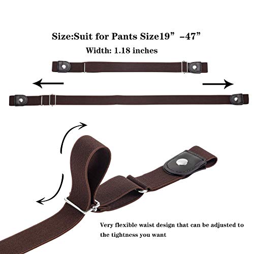 Image of Toxen Invisible Buckle-less Jeans Belt with Ring Adjustable Buckle Free Waist Belt Elastic Belt for Jeans Pants Skirts Women or Men
