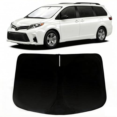 Image of Windshield Sun Shade for 2021-2026 Toyota Sienna Accessories | Car Front Window Sun Visor & Heat Shield | 240T Sunshade Protection Blocks UV Rays Keep Your Car Cooler
