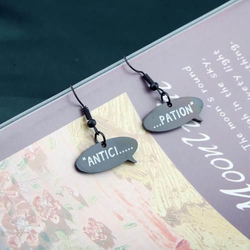 PLITI Rocky Horror Show Inspired Gift Horror Movie Lover Gift Musical Film Gifts Antici Pation Quote Earrings For Rocky Fans4