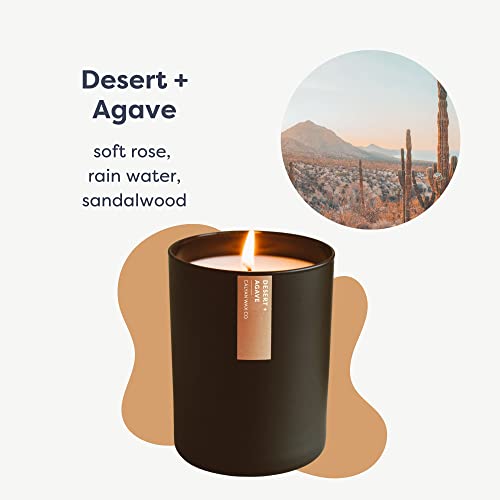 Calyan Wax Soy Wax Candle, Desert & Agave Scented Candle For The Home | Premium Candle With Essential Oils | 10.2 Oz 50 Hour Burn Time | Soy Candle In Matte Black Jar, Gift For Men #TOP2