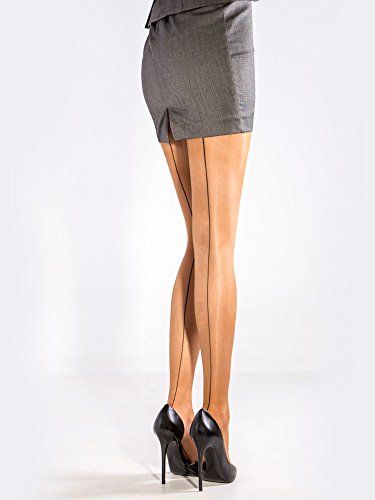 Sevilla Chic Seamed Tights-Black/Black-L/43