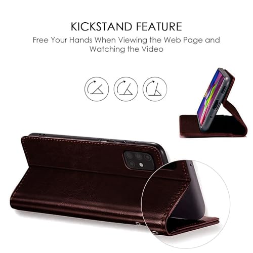 Image of Amazon Brand - Solimo Flip Leather Mobile Cover (Soft & Flexible Back case) for Honor X7c 5G (Coffee)