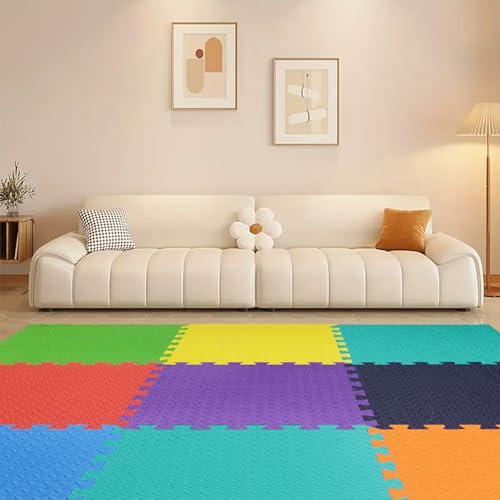 Image of EASYHOME Interlocking Mat - 12mm Thick | 60x60cm 9 Tiles (36 Sq Ft Area) for Kids | Soft & Protective Puzzle Mat for Baby Crawling, Playroom & Exercise