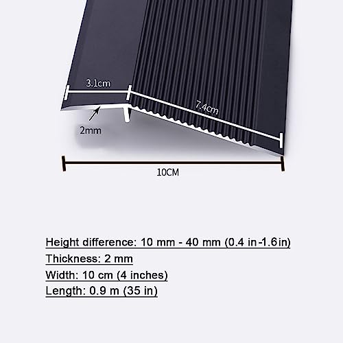 KADEUX Drempelreductie Fluit Aluminium, 10cm Extra Brede Vloer Overgangsstrip, Vinyl Vloer Drempel Strip, Badkamer/Keuken/Balkon Oprit (Color : Purple gold) - Image 3