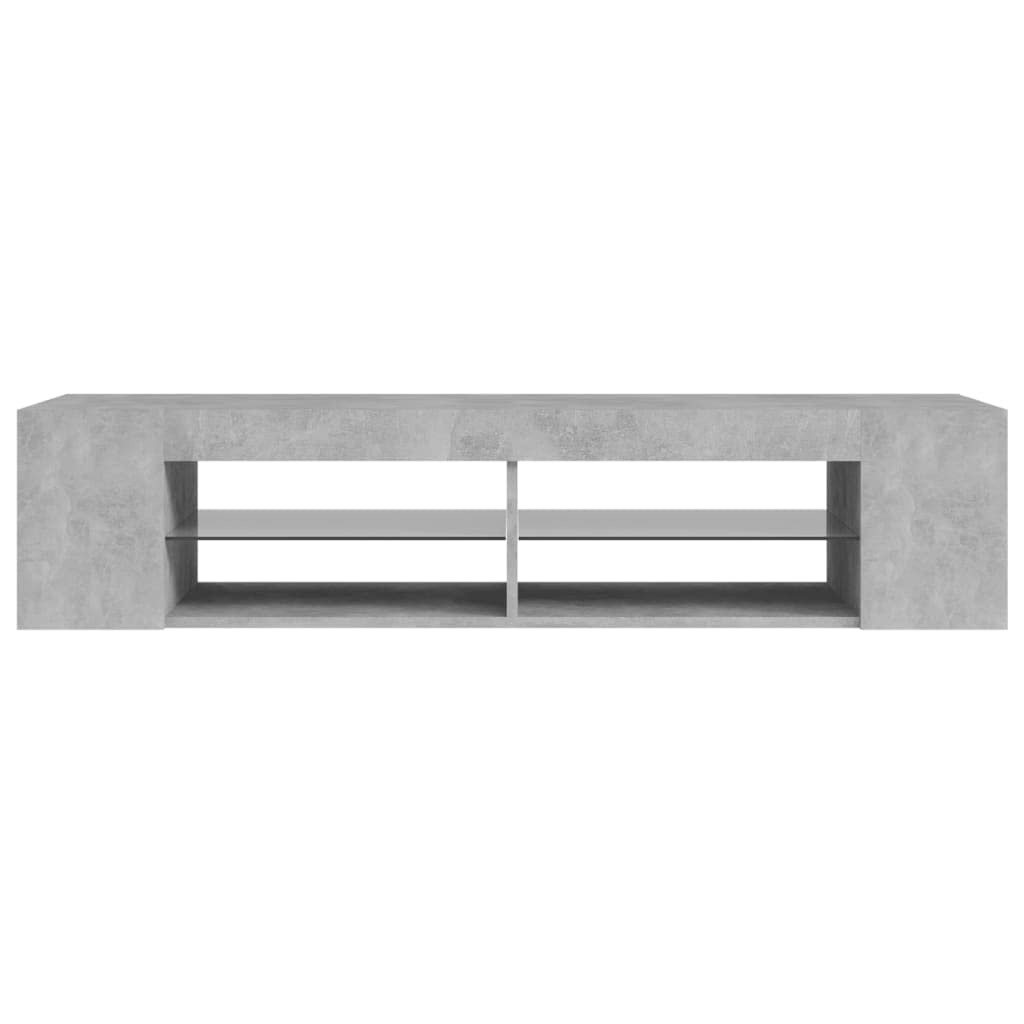 Muebles de Salon TV,Mesa TV Salon,Mueble de TV con Luces LED Gris hormigón 135x39x30 cmAdecuado para salón, Dormitorio