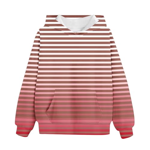 Cute Hoodies for Girls Long Sleeve Oversized Hooded Sweatshirts Trendy Striped Pullover Kids Casual Fleece Clothes2