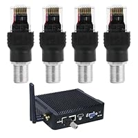 4 Stücke RF auf RJ45 Koaxialkonverter Adapter, F-Buchse zu RJ45 Stecker Koaxial Barrel Adapter, R-F-Buchse auf RJ45-Stecker, Ethernet-Koaxial-Koppler, für Leitungstester und Kabelverfolgung