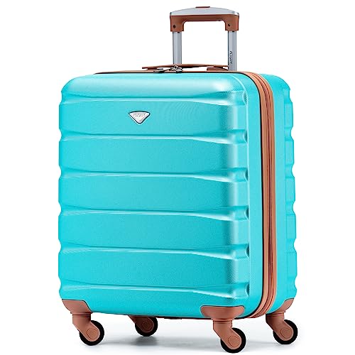 Flight Knight 56x45x25 EasyJet Cabin Bag, Jet2, British Airways Suitcase - Lightweight Small Durable 4-Wheel Cabin Case, Maximum Carry-On Size, ABS Hard Shell, 10kg Hand Luggage Bag- 56 x 45 x 25