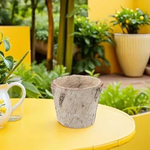 Pots de fleurs ronds en bois pour décoration extérieure
