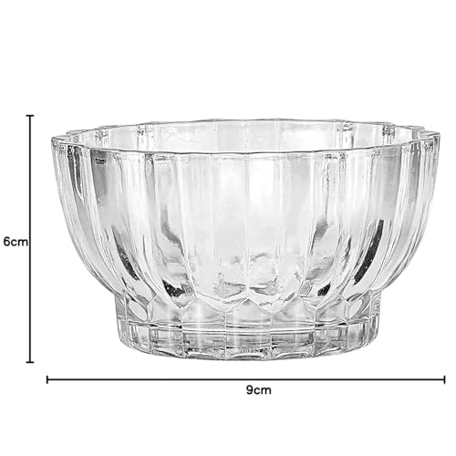 Image of AYUTAS Clear Glass Mini Bowl Planter, Wide Round Shape 2 Layer Lucky Bamboo Plant Pot, Crystal Cut Decorative Glass Bowl For Balcony, Bedroom, Reception & Home Decoration - Pack of 1 Piece, 3.5 Inches