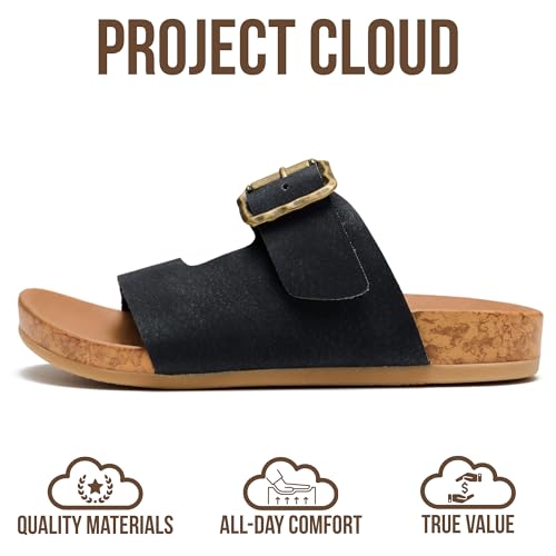 Image of Project Cloud Girls Sandals - Adjustable Buckle Girls Slides with Plush and Soft Insole Kids Sandals - Non-Slip and Lightweight Slides for Kids