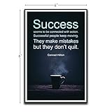 Success Seems To Be Connected With Action Conrad Hilton, motivierend, lustiger Magnet – Kühlschrank-Werkzeugkiste, Spind, Auto, Munitionskanne