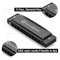 10 Holes 20 Tones Blues Harp Mouth Organ Harmonica, Diatonic Blues Harmonica Key of C, For Adults Student Beginners Professionals, with Hard Case and Cleaning Cloth (Black) - Les Beatles, Paul McCartney, John Lennon, RIngo Starr, George Harrison 10 Holes 20 Tones Blues Harp Mouth Organ Harmonica, Diatonic Blues Harmonica Key of C, For Adults Student Beginners Professionals, with Hard Case and Cleaning Cloth (Black) – Image 3