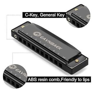 10 Holes 20 Tones Blues Harp Mouth Organ Harmonica, Diatonic Blues Harmonica Key of C, For Adults Student Beginners Professionals, with Hard Case and Cleaning Cloth (Black) - Les Beatles, Paul McCartney, John Lennon, RIngo Starr, George Harrison 10 Holes 20 Tones Blues Harp Mouth Organ Harmonica, Diatonic Blues Harmonica Key of C, For Adults Student Beginners Professionals, with Hard Case and Cleaning Cloth (Black) – Image 3