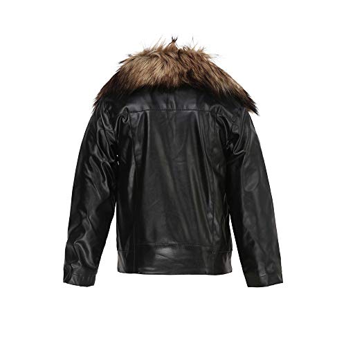 Image of STOP by Shoppers Stop Girls Zip Through Fur Neck Solid Jacket Blended Sweatshirt