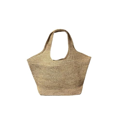 Raffia Straw Woven Tote Bag - Versatile Shoulder & Crossbody Handbag for Beach & Vacation