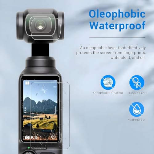 Image of Military-Grade Gorilla Tempered Glass Screen Camera Lens Protector for DJI Osmo Pocket 3 / Pocket 4 (Transparent) Complete Set